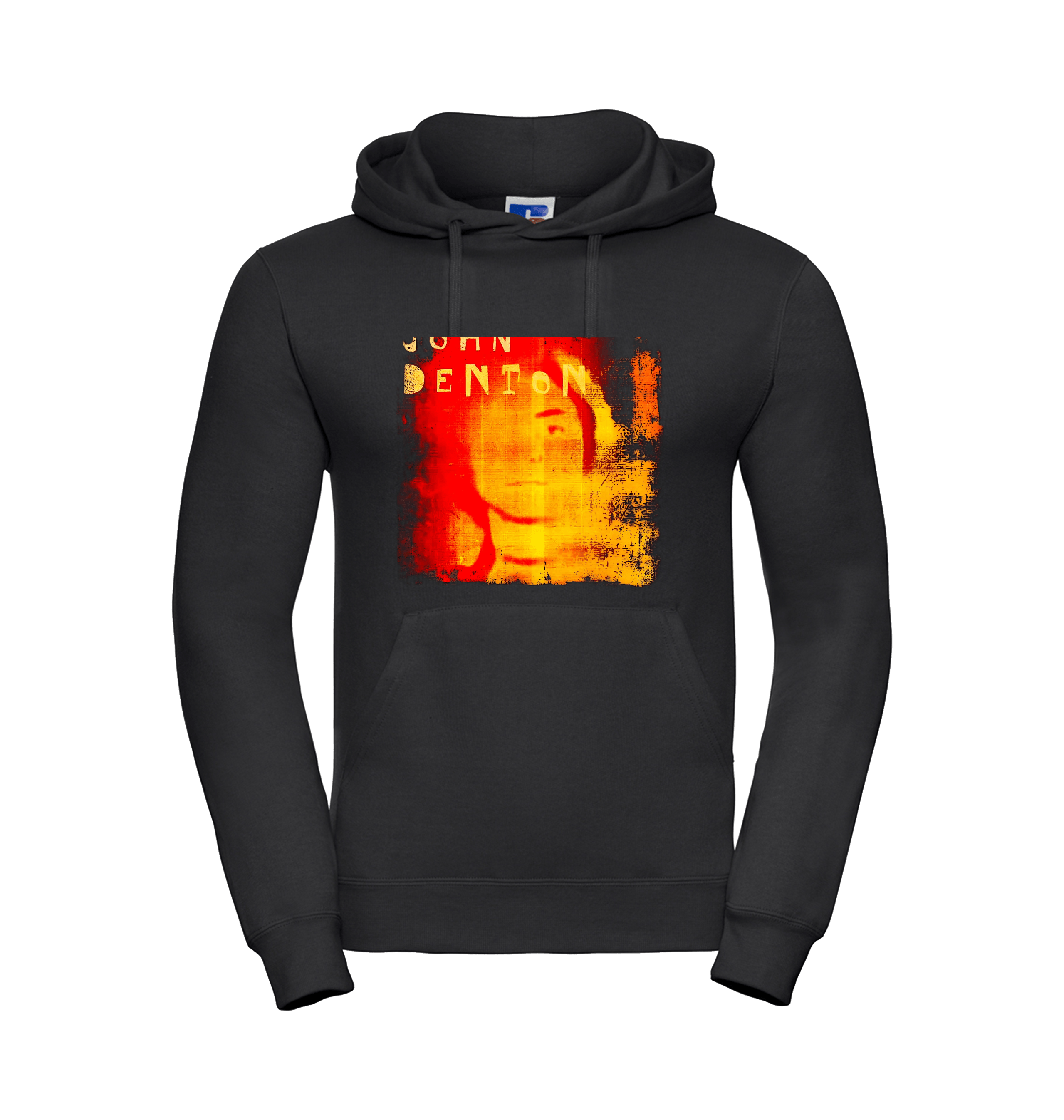 Black Printed Hoody Front
