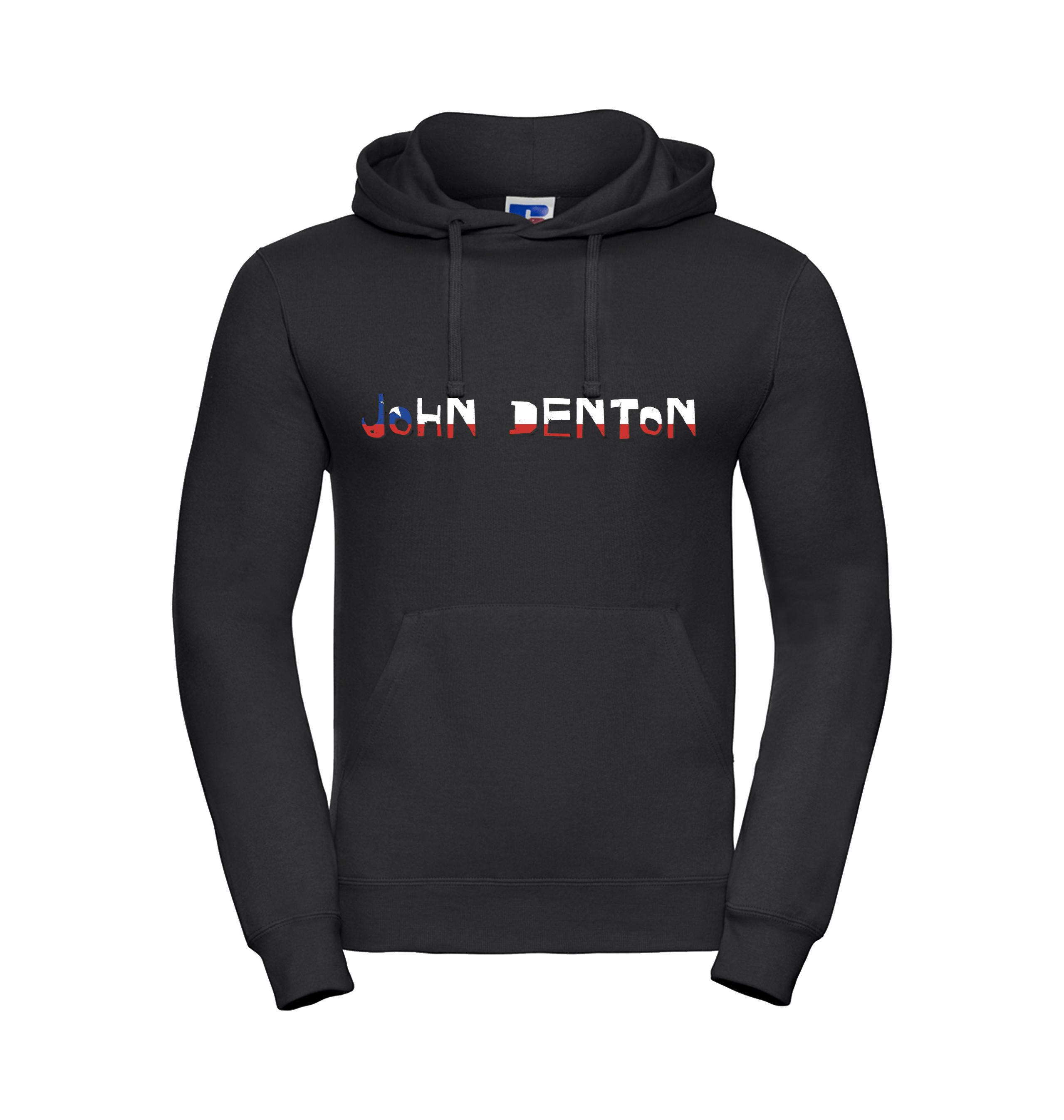 Black Printed Hoody Front